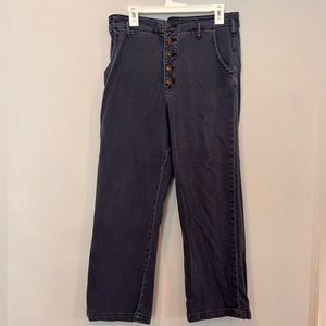 Anthropologie pilcro blue straight cut trousers